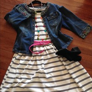 Lularoe Striped Amelia Large w/ Denim Jacket